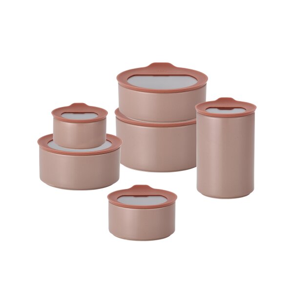 FIKA One Keramik Vorratsbehälter Set, 6tlg. - Rosé Pink